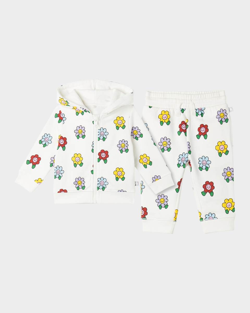 Girl's Floral-Print 2-Piece Tracksuit Set, Size 6M-3